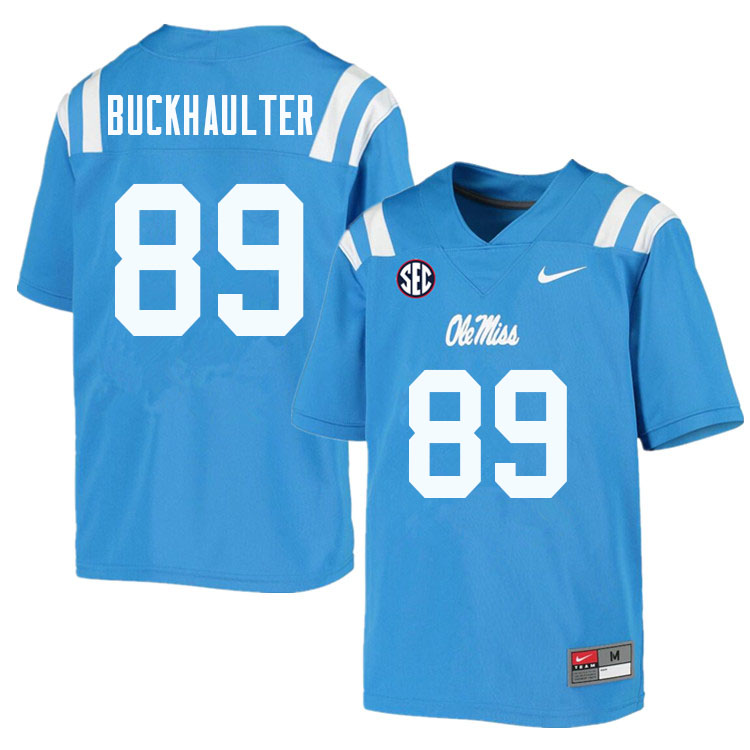 Men #89 Brandon Buckhaulter Ole Miss Rebels College Football Jerseys Sale-Powder Blue